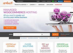 How aruba.it looks like on a tablet such as an iPad.