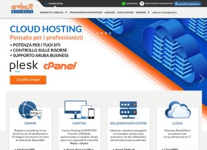 How arubabusiness.it looks like on a tablet such as an iPad.