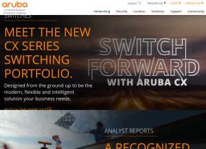 How arubanetworks.com looks like on a tablet such as an iPad.