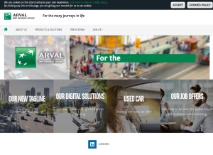 How arval.com looks like on a tablet such as an iPad.
