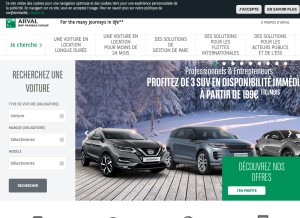 How arval.fr looks like on a tablet such as an iPad.