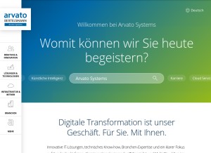 How arvato-systems.de looks like on a tablet such as an iPad.