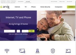 How arvig.com looks like on a tablet such as an iPad.