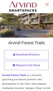 How arvindforesttrails.net.in looks like on a mobile device such as an iPhone.