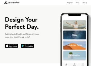 How asanarebel.com looks like on a tablet such as an iPad.