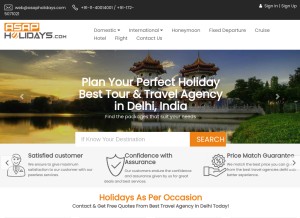 How asapholidays.com looks like on a tablet such as an iPad.