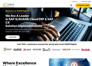 How asardigital.com looks like on a tablet such as an iPad.