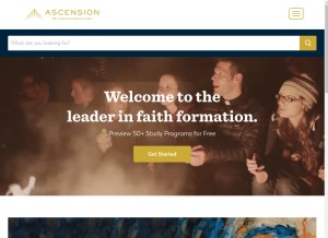 How ascensionpress.com looks like on a tablet such as an iPad.