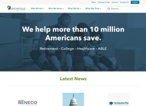 How ascensus.com looks like on a tablet such as an iPad.