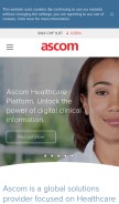 How ascom.com looks like on a mobile device such as an iPhone.
