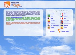 How aseguratuviaje.com looks like on a tablet such as an iPad.