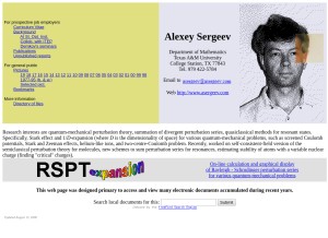 How asergeev.com looks like on a tablet such as an iPad.