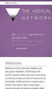 How asexuality.org looks like on a mobile device such as an iPhone.