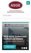 How asge.org looks like on a mobile device such as an iPhone.