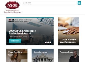 How asge.org looks like on a tablet such as an iPad.