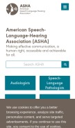 How asha.org looks like on a mobile device such as an iPhone.