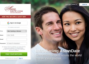 How asiandate.com looks like on a tablet such as an iPad.