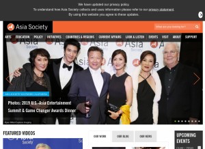 How asiasociety.org looks like on a tablet such as an iPad.