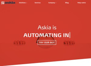 How askia.com looks like on a tablet such as an iPad.