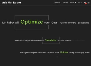 How askmrrobot.com looks like on a tablet such as an iPad.