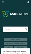 How asknature.org looks like on a mobile device such as an iPhone.