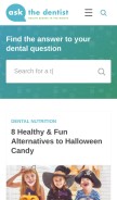 How askthedentist.com looks like on a mobile device such as an iPhone.
