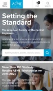 How asme.org looks like on a mobile device such as an iPhone.