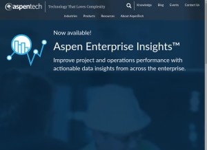 How aspentech.com looks like on a tablet such as an iPad.