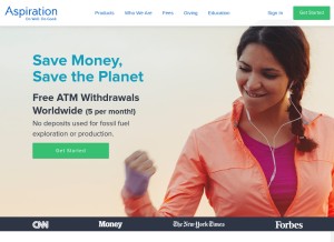 How aspiration.com looks like on a tablet such as an iPad.