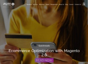 How aspiresys.com looks like on a tablet such as an iPad.