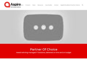 How aspirets.com looks like on a tablet such as an iPad.