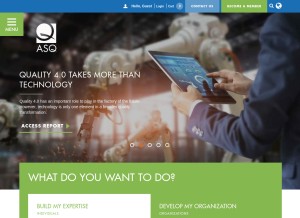 How asq.org looks like on a tablet such as an iPad.