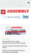 How assemblymag.com looks like on a mobile device such as an iPhone.