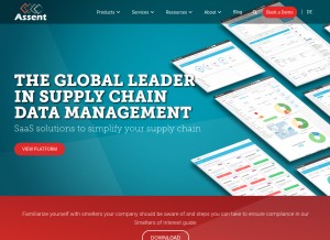 How assentcompliance.com looks like on a tablet such as an iPad.