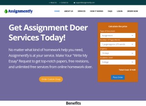 How assignmentfy.com looks like on a tablet such as an iPad.