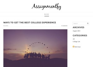 How assignmentfy.weebly.com looks like on a tablet such as an iPad.