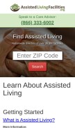 How assistedlivingfacilities.org looks like on a mobile device such as an iPhone.