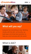 How assistiveware.com looks like on a mobile device such as an iPhone.