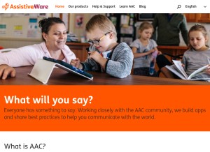 How assistiveware.com looks like on a tablet such as an iPad.
