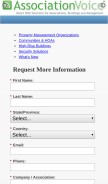 How associationvoice.com looks like on a mobile device such as an iPhone.