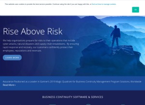 How assurancesoftware.com looks like on a tablet such as an iPad.