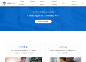 How assurantsolutions.com looks like on a tablet such as an iPad.