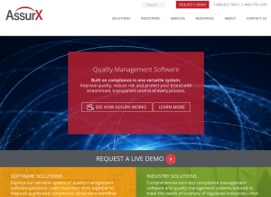 How assurx.com looks like on a tablet such as an iPad.