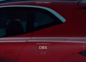 How astonmartin.com looks like on a tablet such as an iPad.