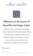 How astro-charts.com looks like on a mobile device such as an iPhone.