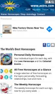 How astro.com looks like on a mobile device such as an iPhone.