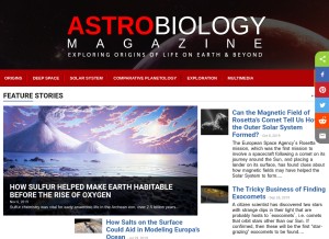 How astrobio.net looks like on a tablet such as an iPad.