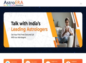 How astroera.in looks like on a tablet such as an iPad.