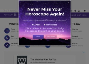 How astrologyanswers.com looks like on a tablet such as an iPad.