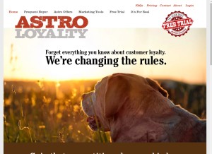 How astroloyalty.com looks like on a tablet such as an iPad.